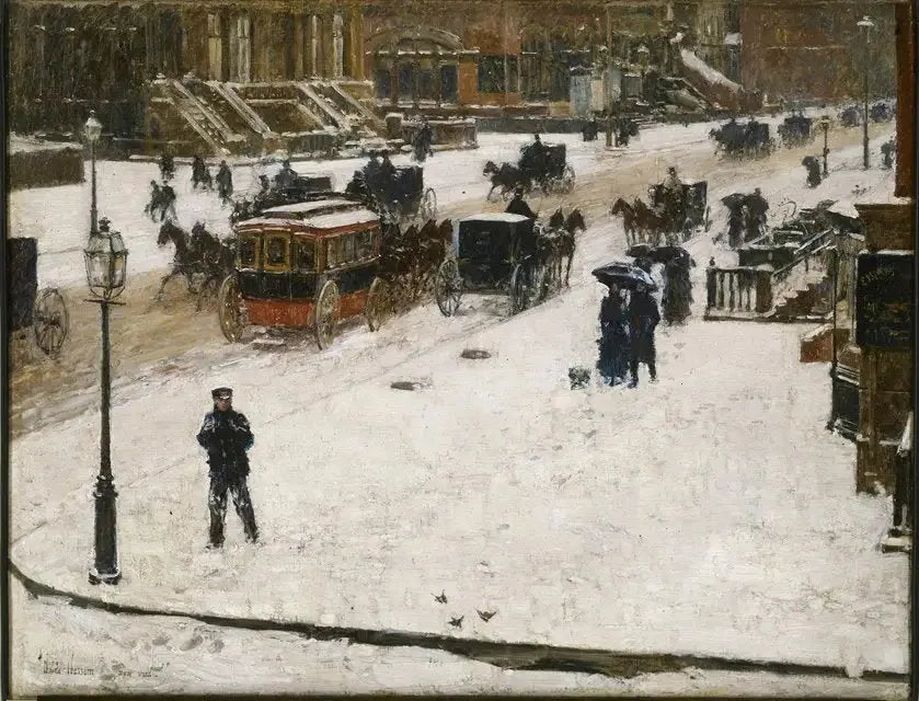 La Cinquième Avenue en hiver - Childe Hassam image 1 tableau peint à l’huile sur toile
