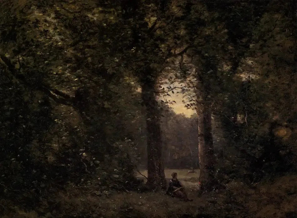 La Clairière, souvenir de Ville-d'Avray - Jean-Baptiste Camille Corot image 1 copie peinte à la main à l’huile