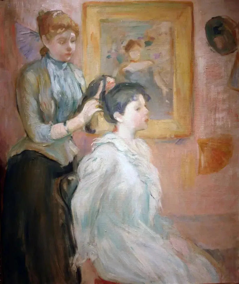 La Coiffure - Berthe Morisot image 1 tableau peint à l’huile sur toile