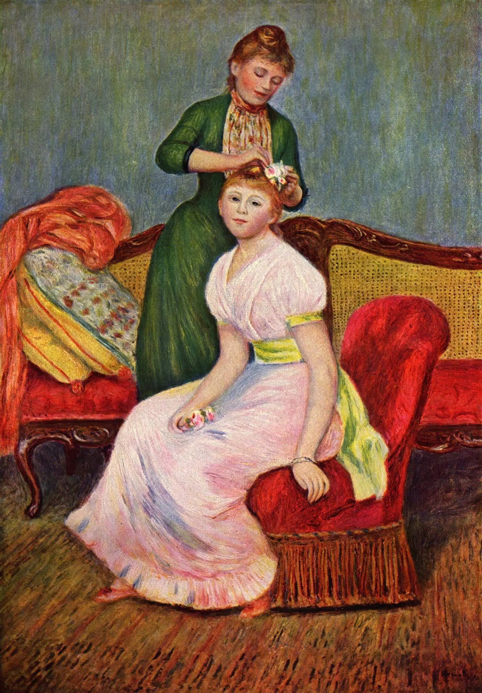 La Coiffure - Pierre-Auguste Renoir image 1 tableau peint à l’huile sur toile