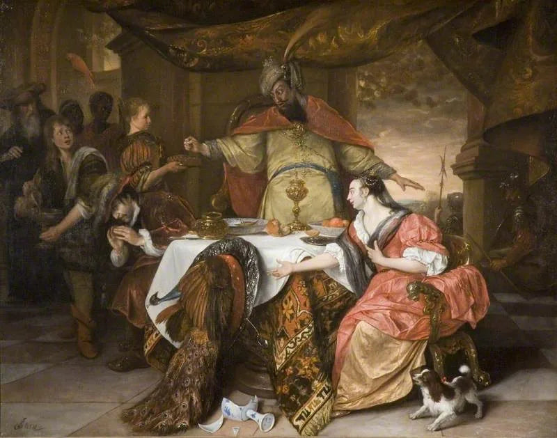 La colère d'Assuérus - Jan Steen image 1 reproduction de peinture à l’huile