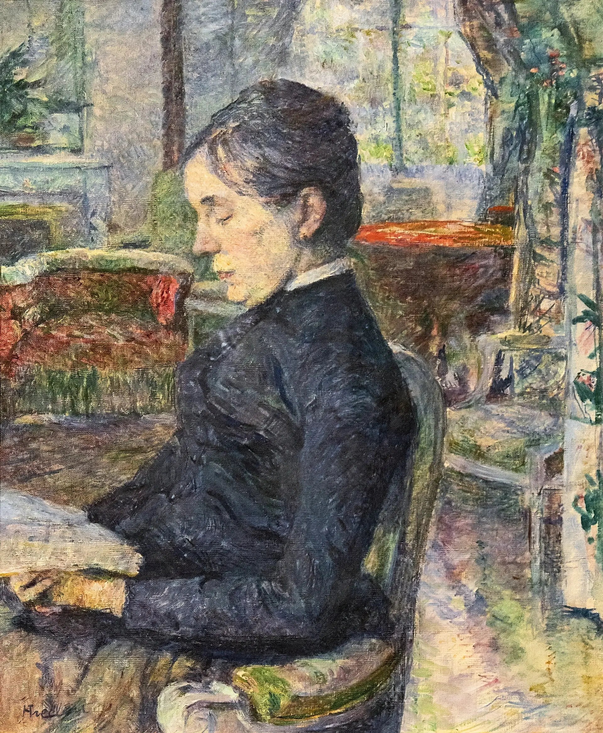 La Comtesse Adèle de Toulouse-Lautrec dans le salon du Château de Malromé - Henri de Toulouse-Lautrec image 1 tableau peint à l’huile sur toile