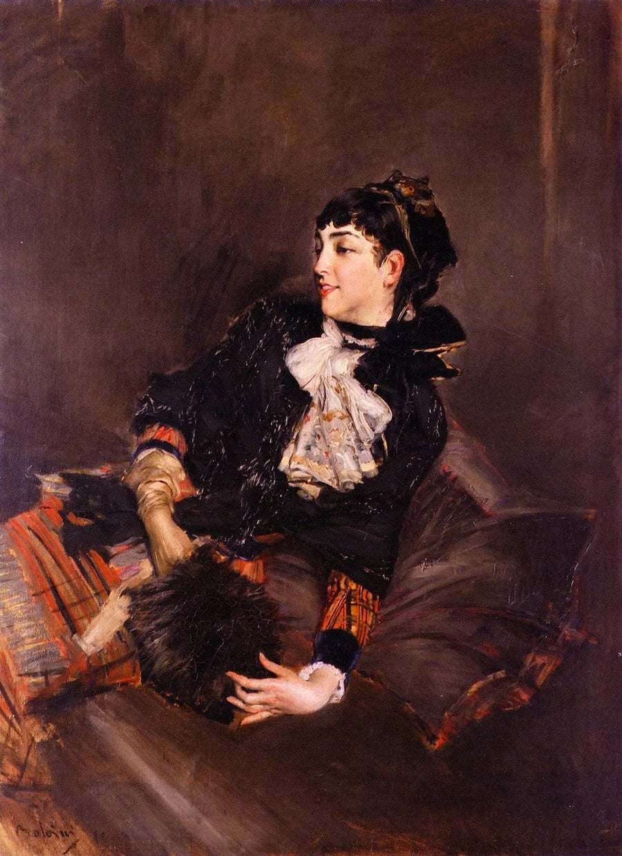 La comtesse Gabrielle de Rasty sur un canapé - Giovanni Boldini
