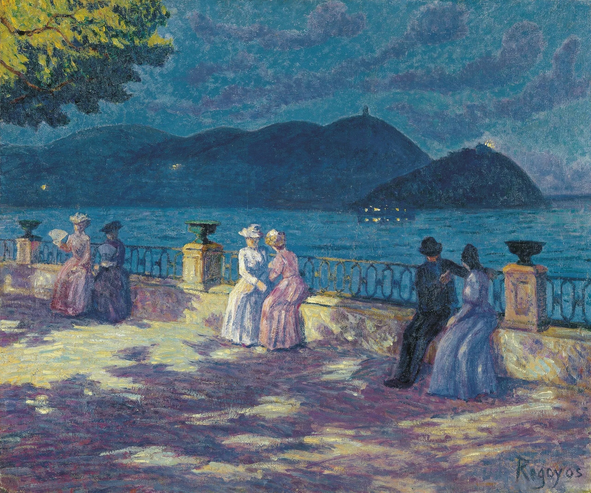 La Concha, la nuit - Darío de Regoyos image 1 reproduction de peinture à l’huile