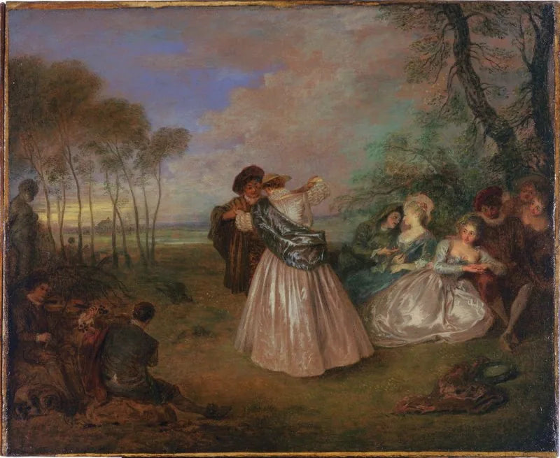 La Contre-Danse - Antoine Watteau image 1 copie peinte à la main à l’huile