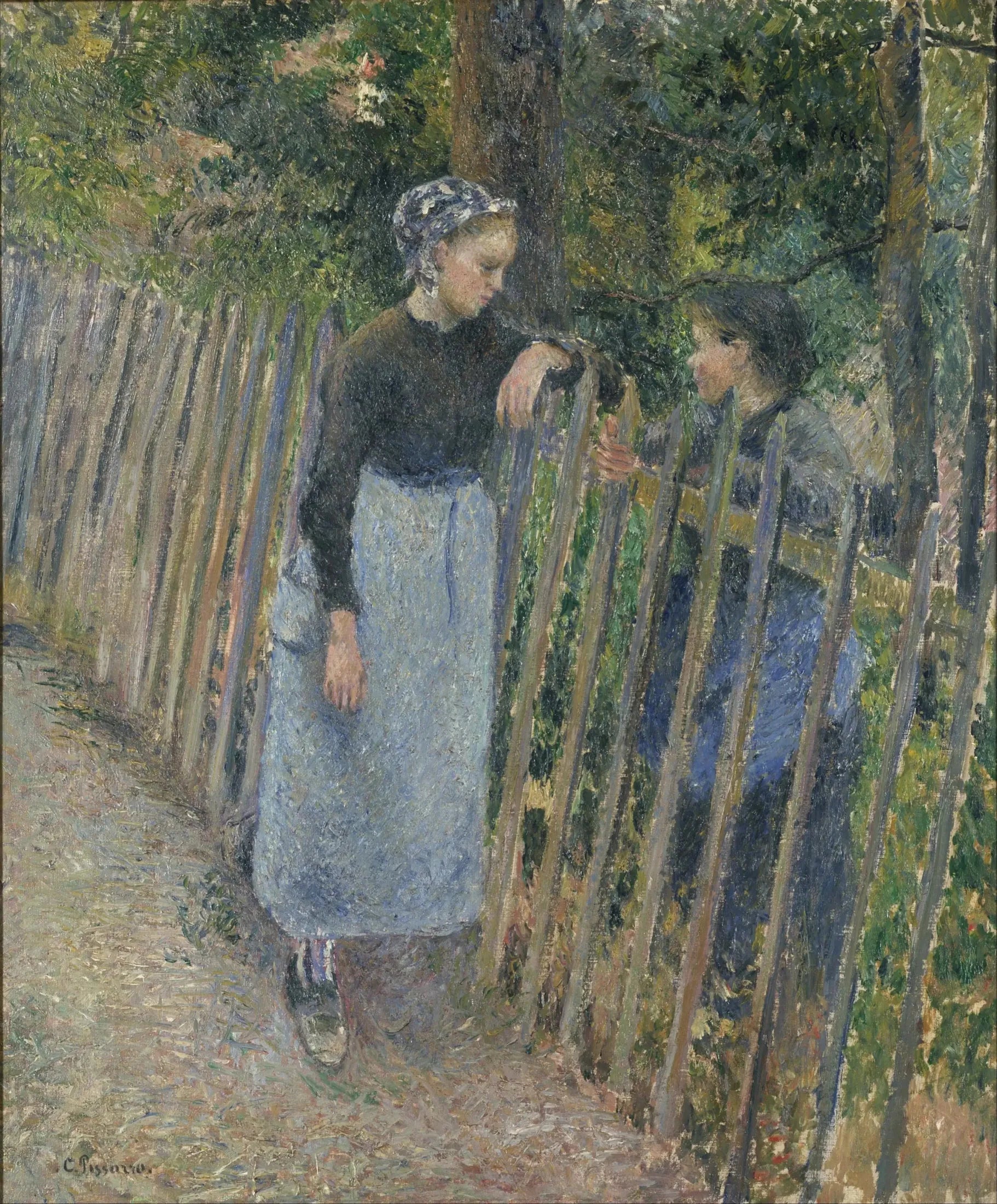 La conversation - Camille Pissarro image 1 reproduction artisanale de tableau