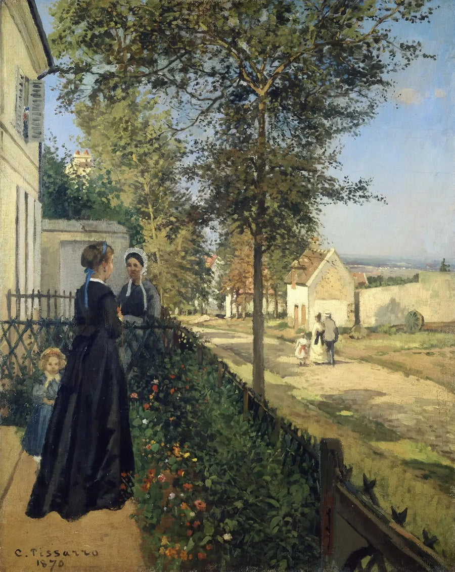 La Conversation, Louveciennes - Camille Pissarro