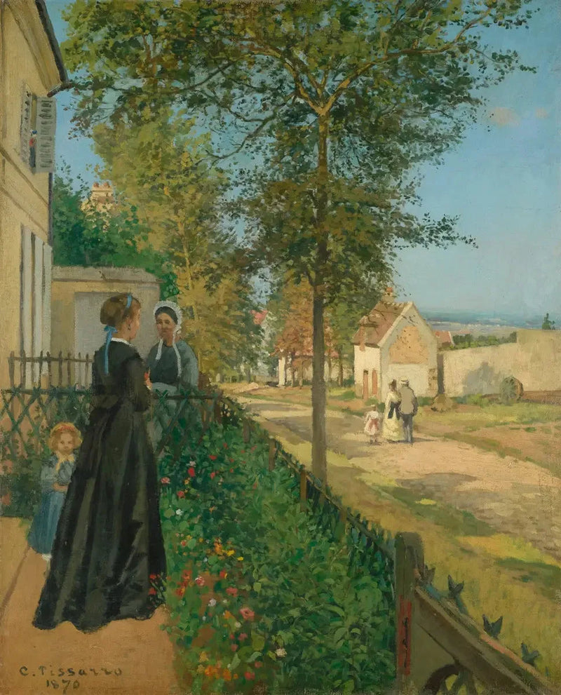 La Conversation, Louveciennes - Camille Pissarro