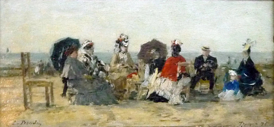 La Conversation sur la plage de Trouville - Eugène Boudin