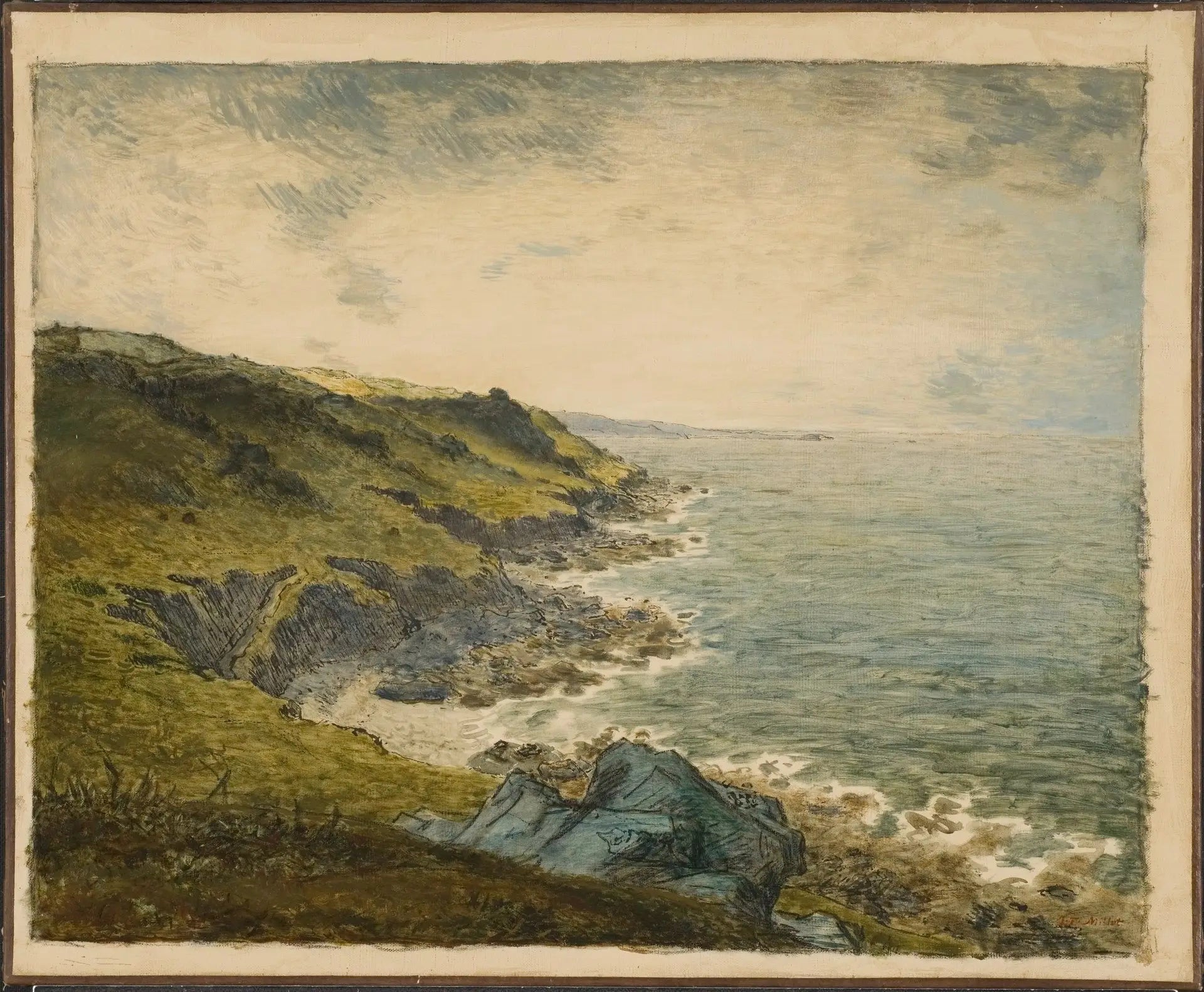 La Côte à Gréville - Jean-François Millet image 1 copie peinte à la main à l’huile