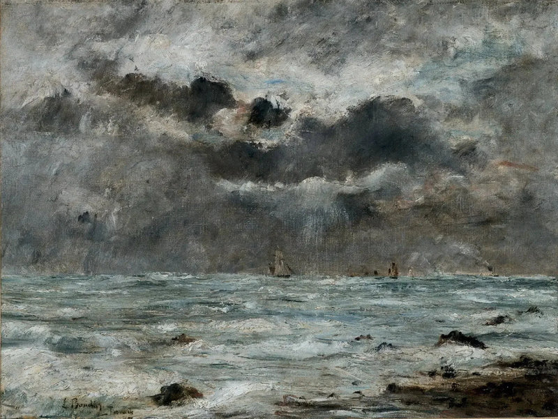 La côte à Trouville - Eugène Boudin