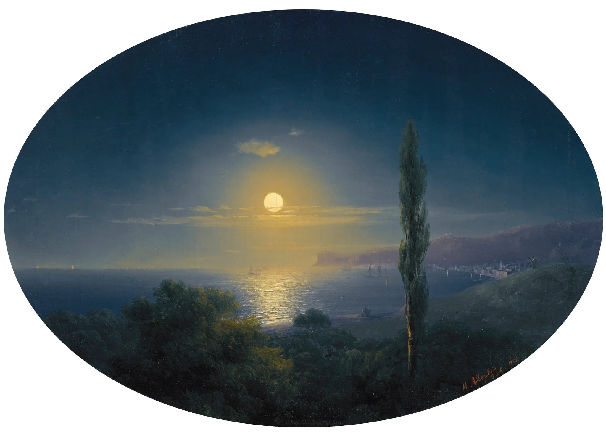 La côte de Crimée au clair de lune - Ivan Aïvazovski image 1 reproduction artisanale de tableau