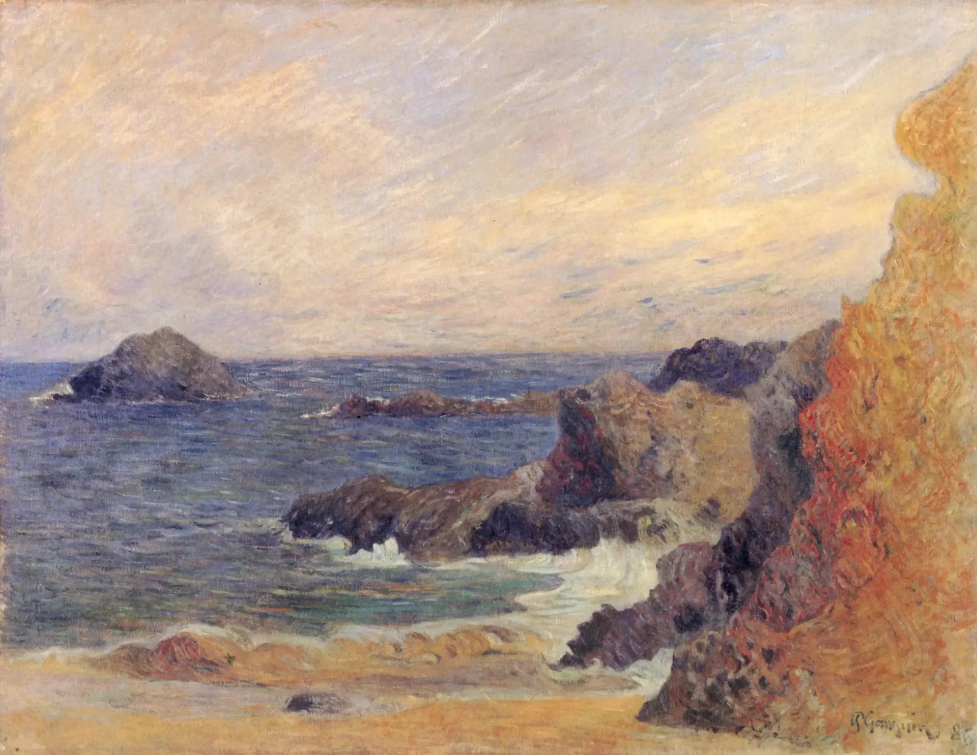 La côte rocheuse - Paul Gauguin image 1 reproduction artisanale de tableau