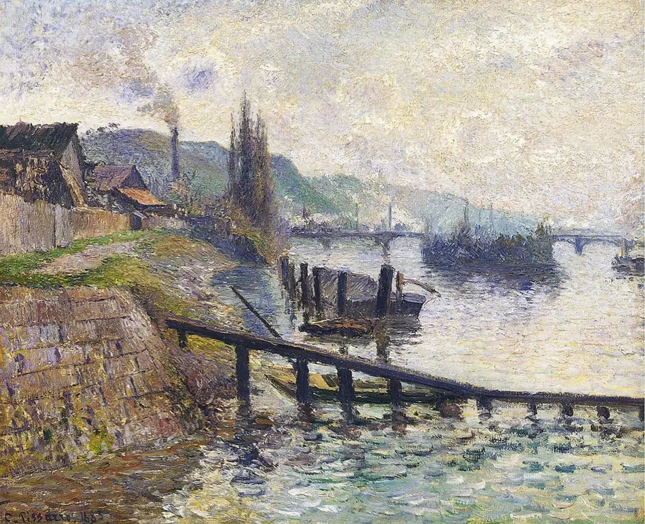 La Côte Sainte-Catherine à Rouen - Camille Pissarro image 1 copie de tableau peinte à la main