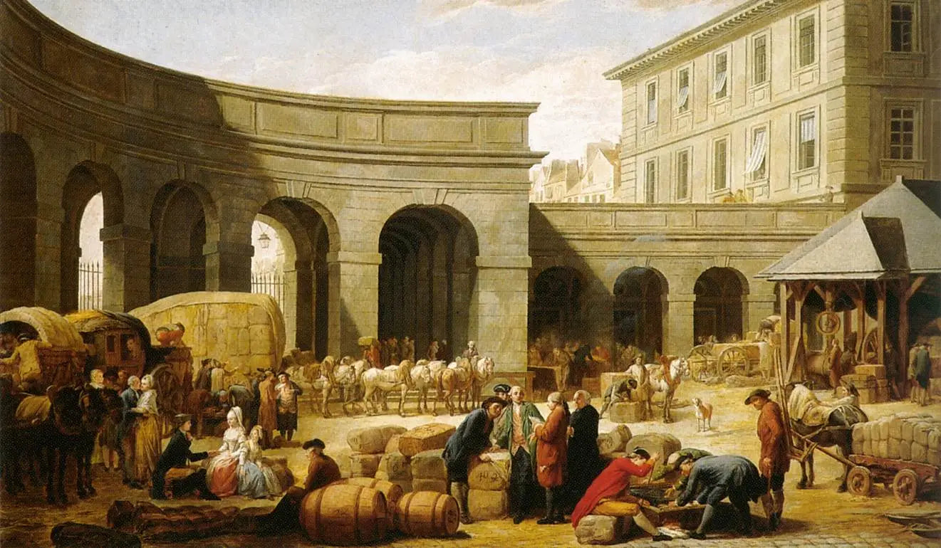 La cour de la douane - Nicolas-Bernard Lépicié image 1 copie de tableau peinte à la main