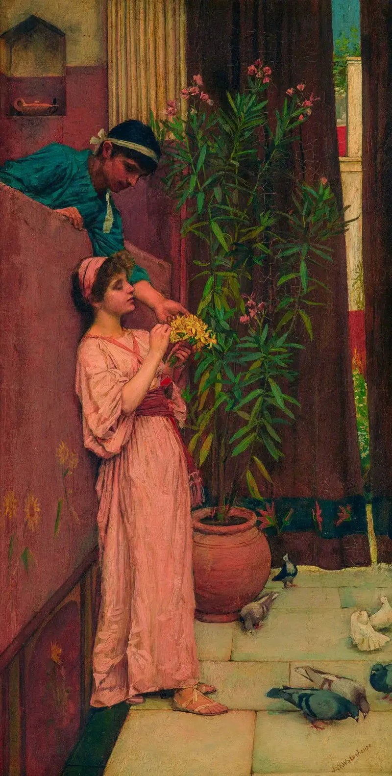 La cour / Les offrandes sucrées - John William Waterhouse