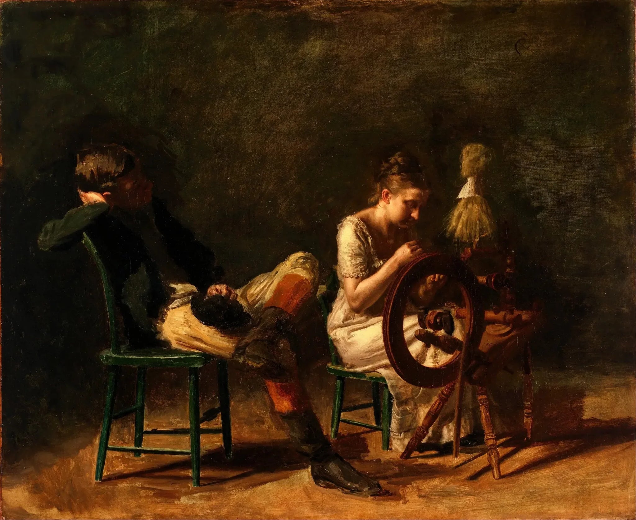 La cour - Thomas Eakins image 1 copie peinte à la main à l’huile