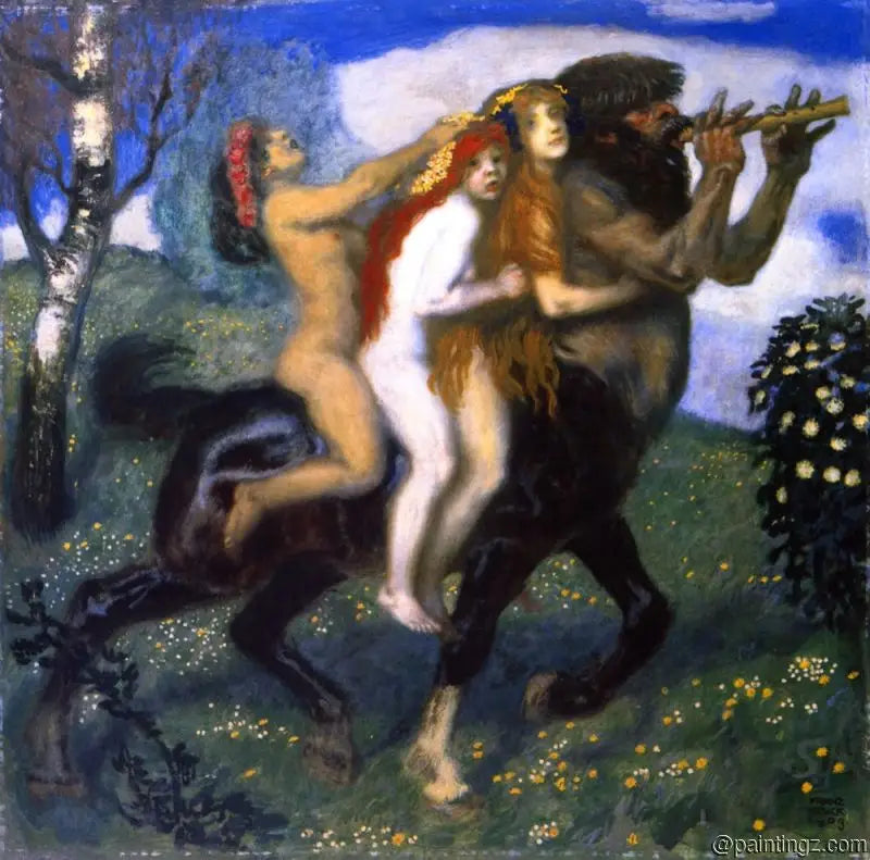 La Course - Franz Von Stuck image 1 reproduction de peinture à l’huile