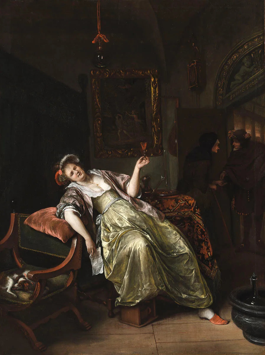 La courtisane - Jan Steen image 1 copie peinte à la main à l’huile