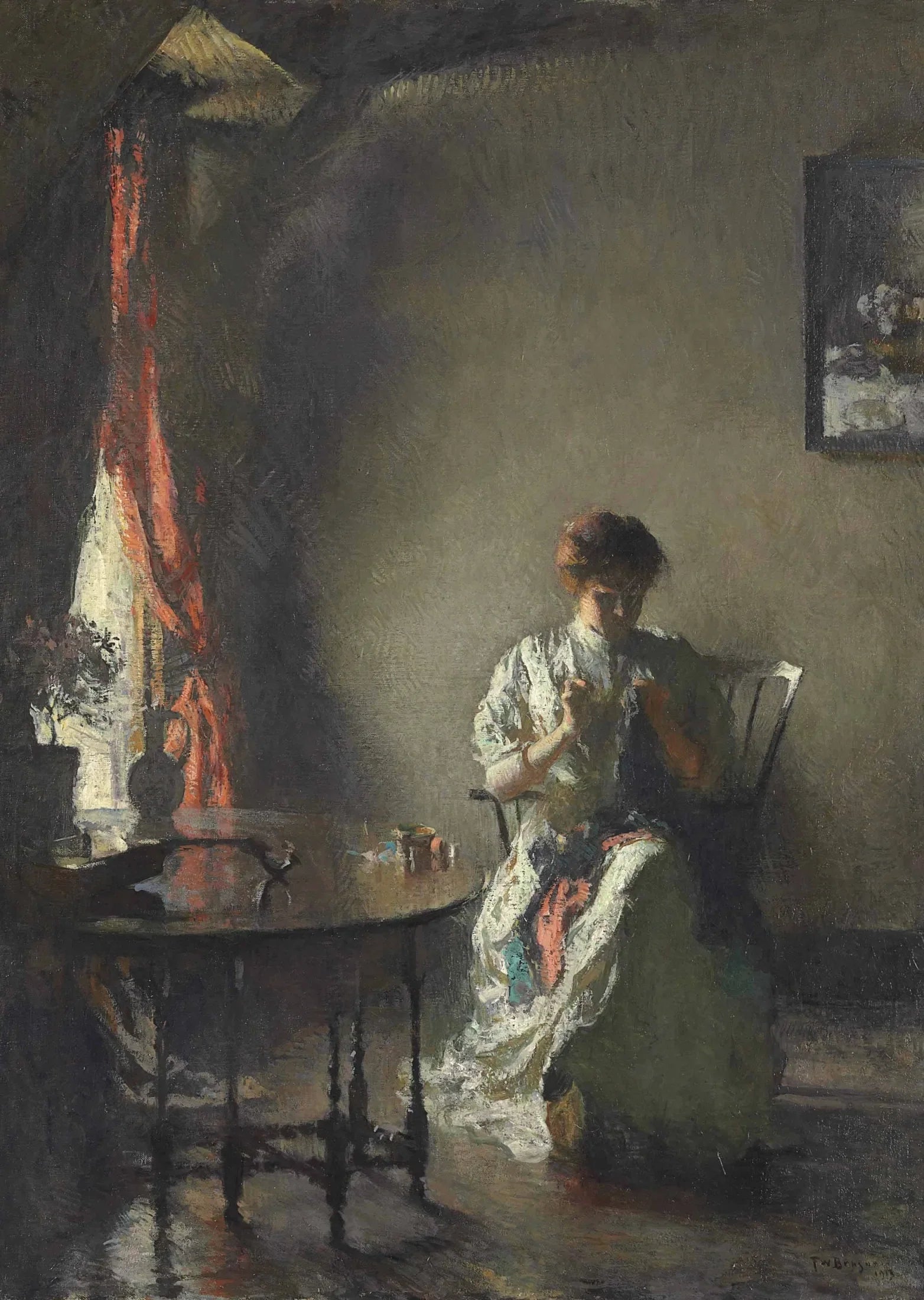 La couturière - Frank Weston Benson image 1 copie de tableau peinte à la main