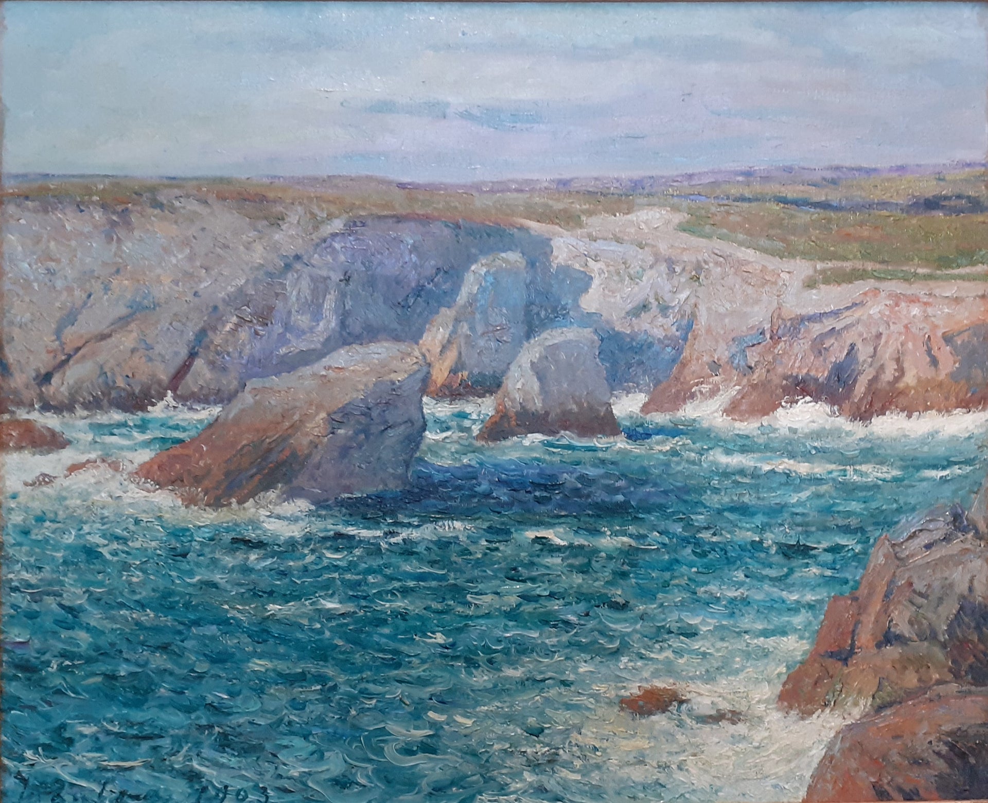 La Crique, côte sauvage, Quiberon - Maxime Maufra image 1 copie peinte à la main à l’huile