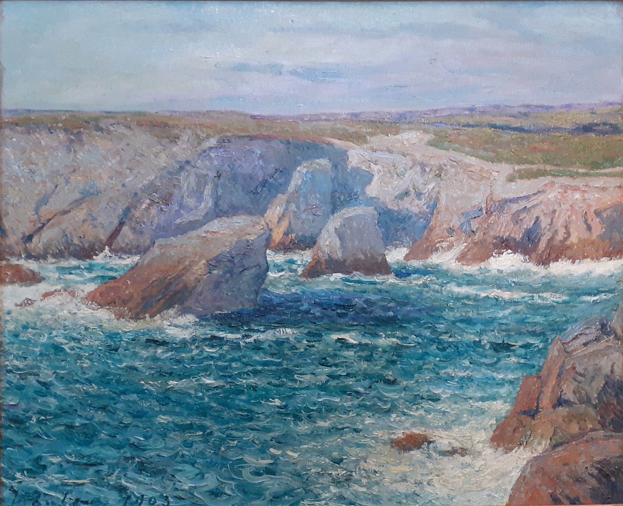 La Crique, côte sauvage, Quiberon - Maxime Maufra image 1 copie peinte à la main à l’huile