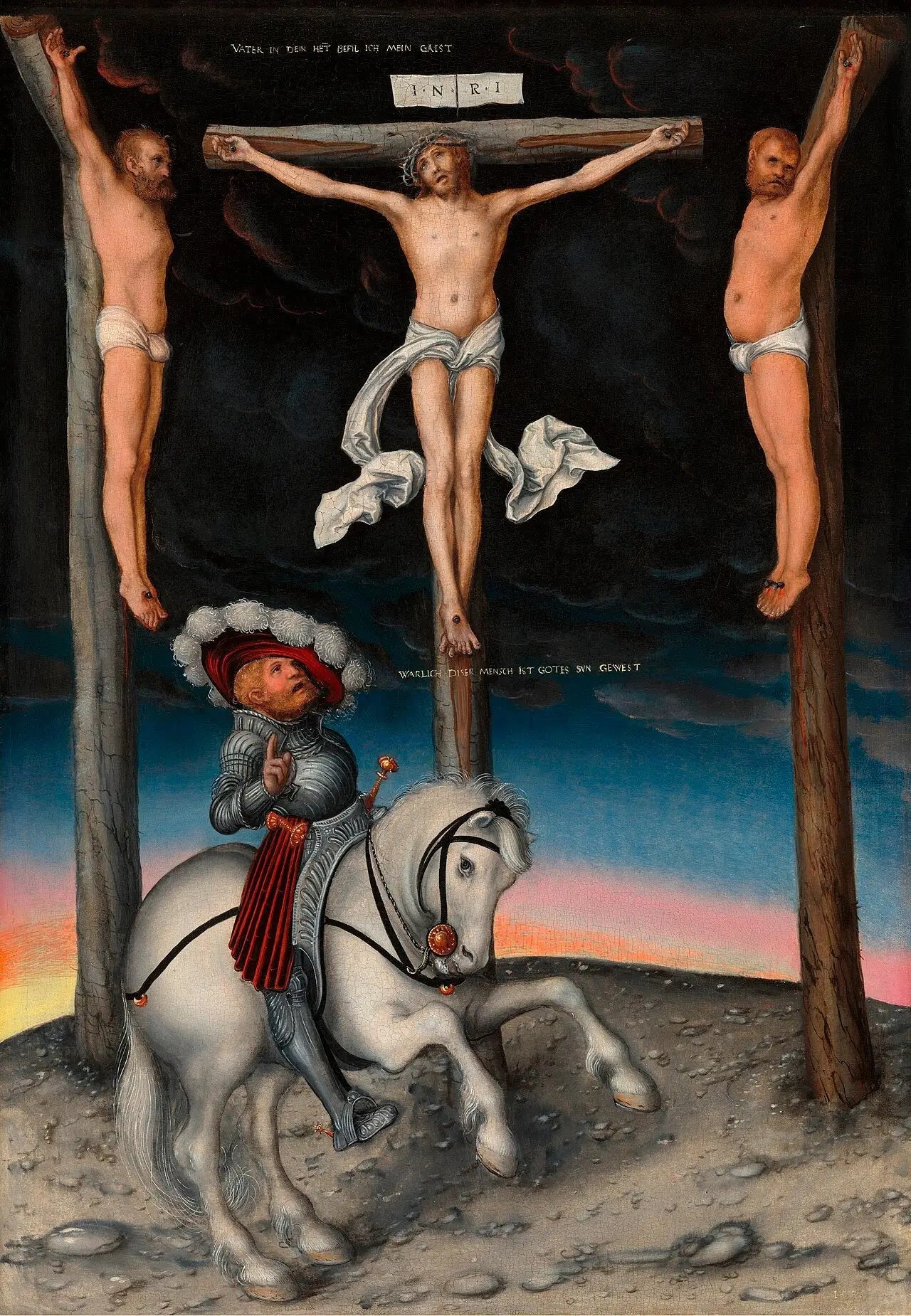 La Crucifixion avec la conversion du centurion - Lucas Cranach the Elder image 1 copie de tableau peinte à la main