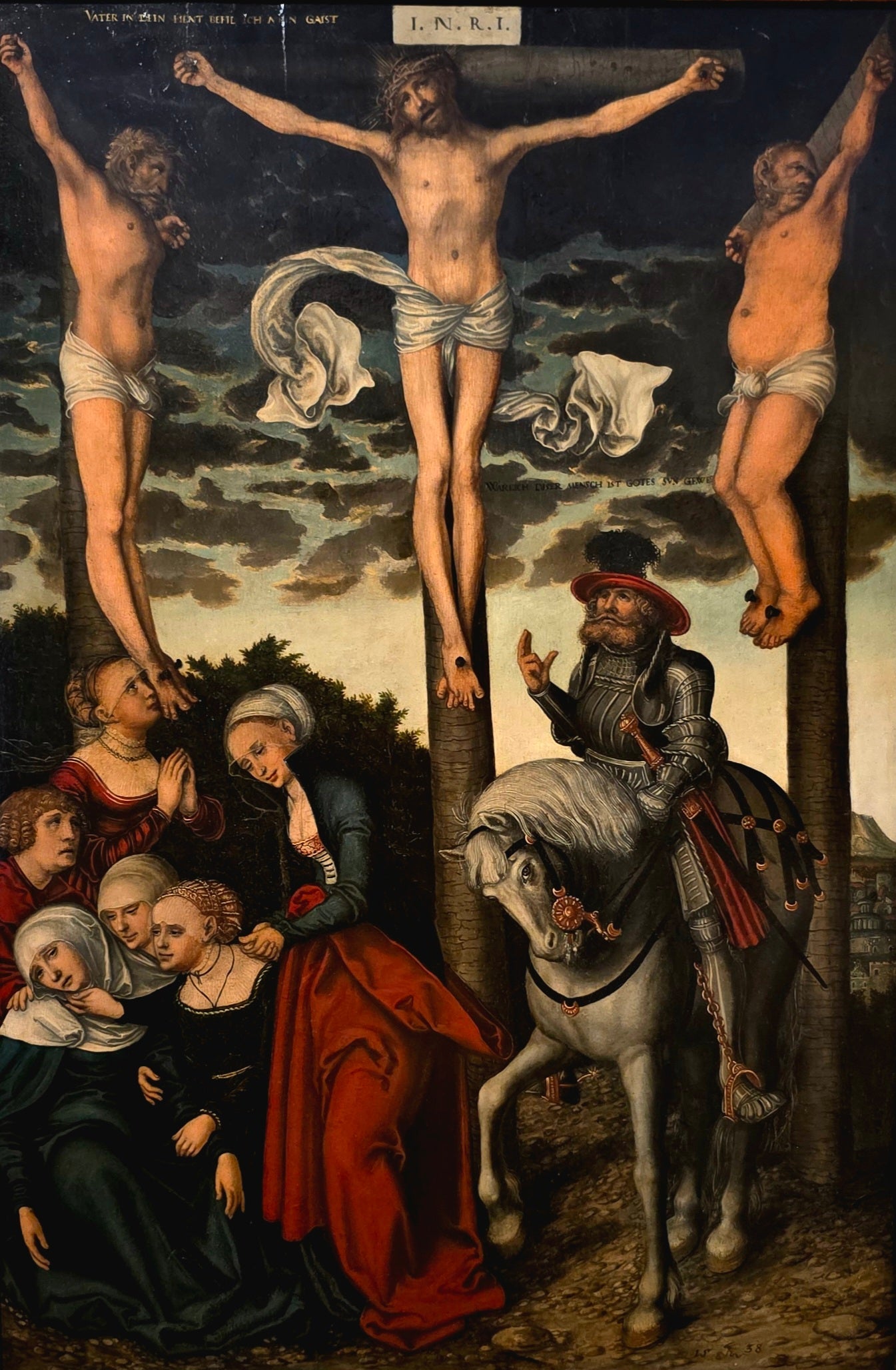 La Crucifixion avec le capitaine converti - Lucas Cranach the Elder image 1 reproduction de peinture à l’huile