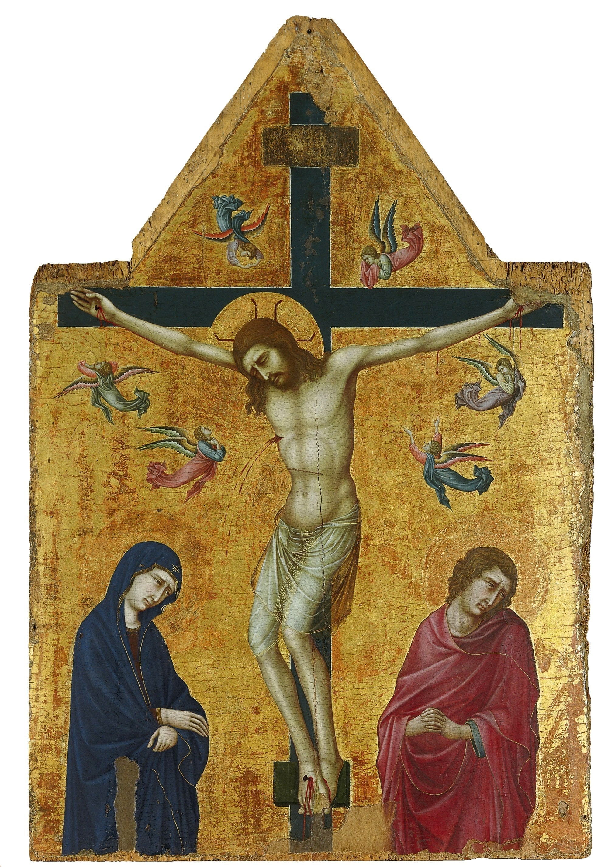 La Crucifixion avec la Vierge, saint Jean et les anges - Ugolino di Nerio image 1 copie peinte à la main à l’huile