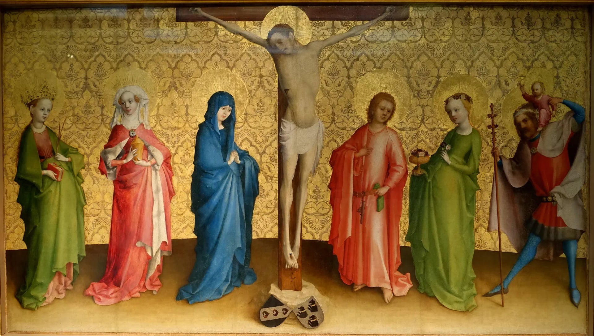 La crucifixion du Christ avec les saints - Stefan Lochner image 1 reproduction artisanale de tableau