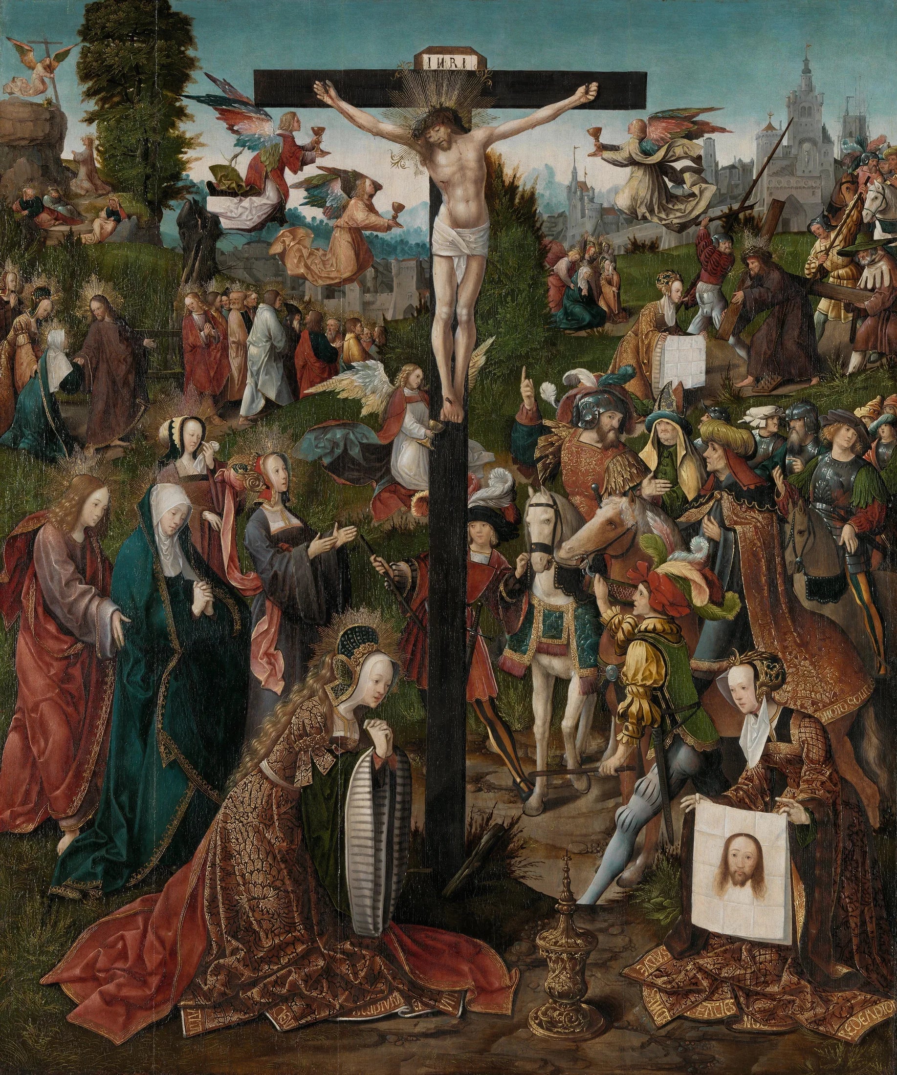 La Crucifixion - Jacob Cornelisz van Oostsanen image 1 copie de tableau peinte à la main