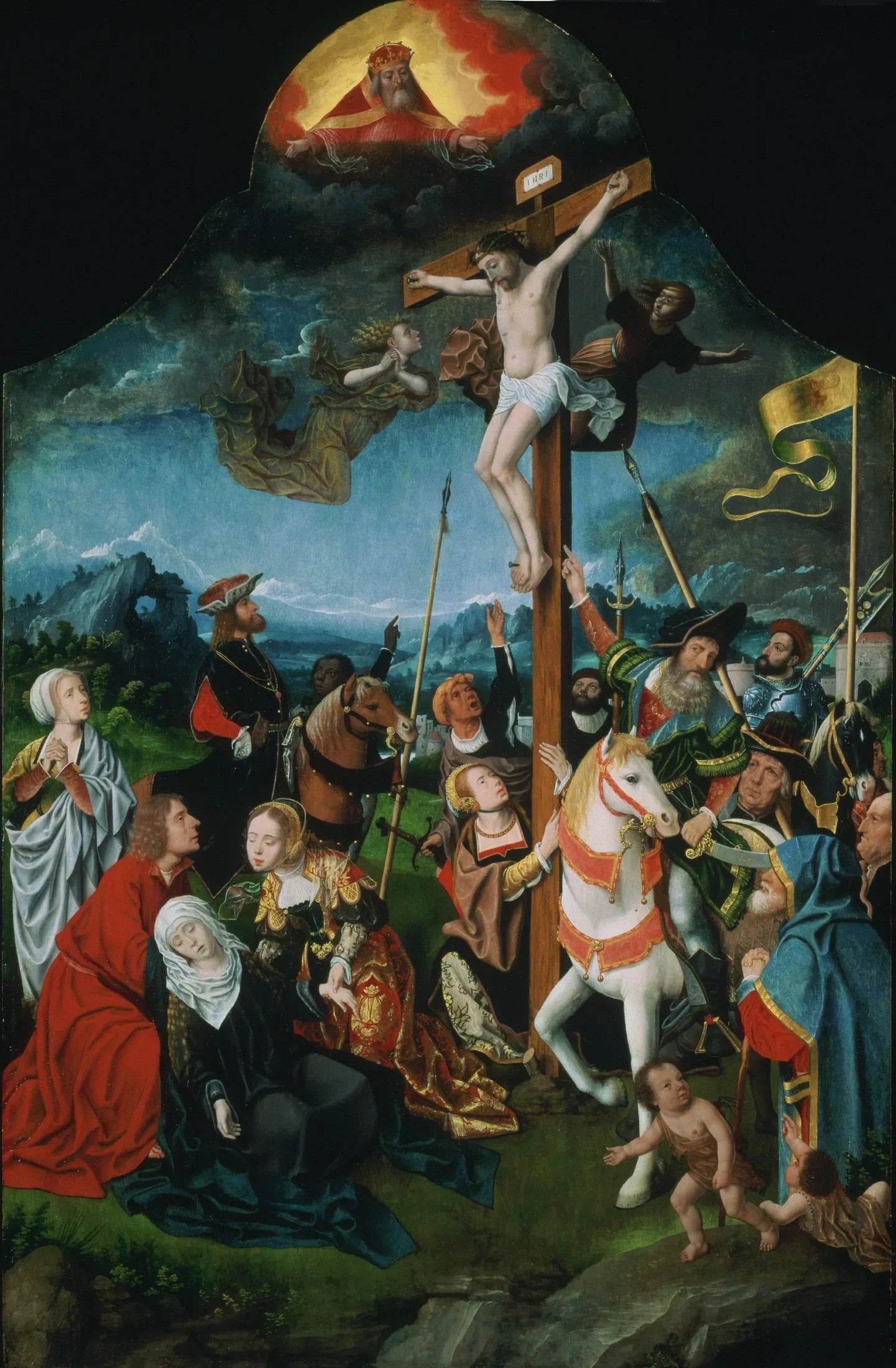 La Crucifixion - Jan Mostaert image 1 reproduction de peinture à l’huile