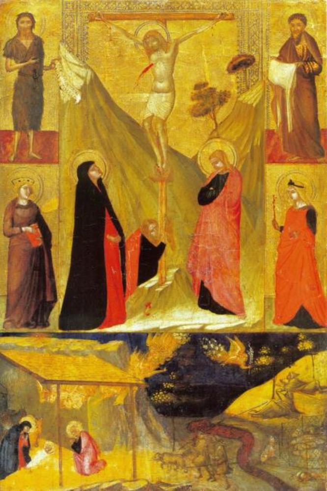 La Crucifixion la Nativité et les Saints - Ambrogio Lorenzetti - Alpha Reproduction