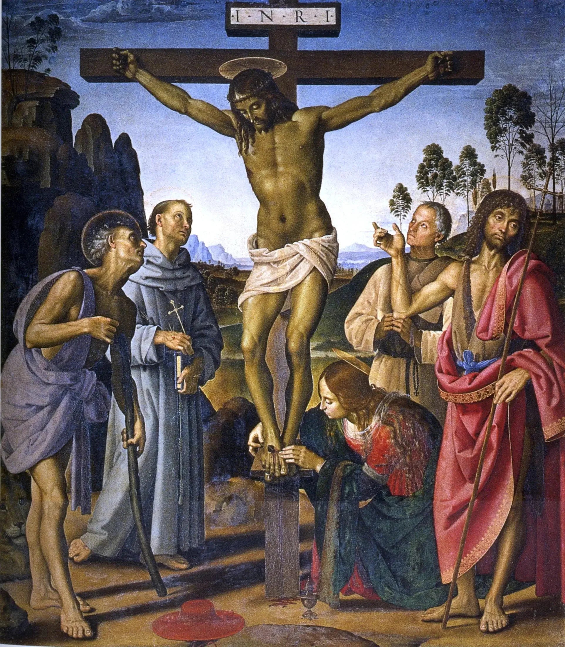 La Crucifixion - Pietro Perugino image 1 reproduction artisanale de tableau