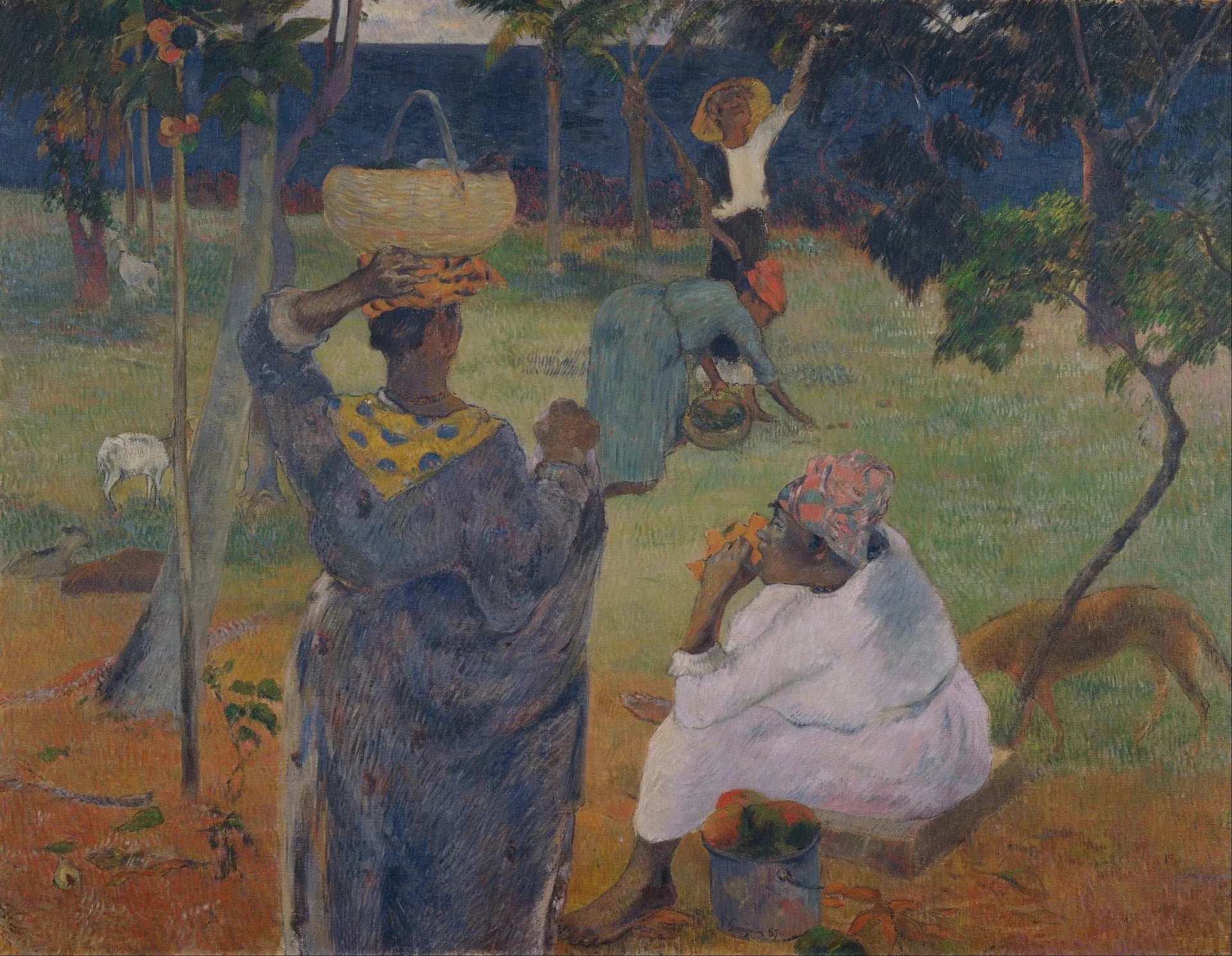 La Cueillette des Fruits, ou Aux Mangues - Paul Gauguin image 1 reproduction artisanale de tableau
