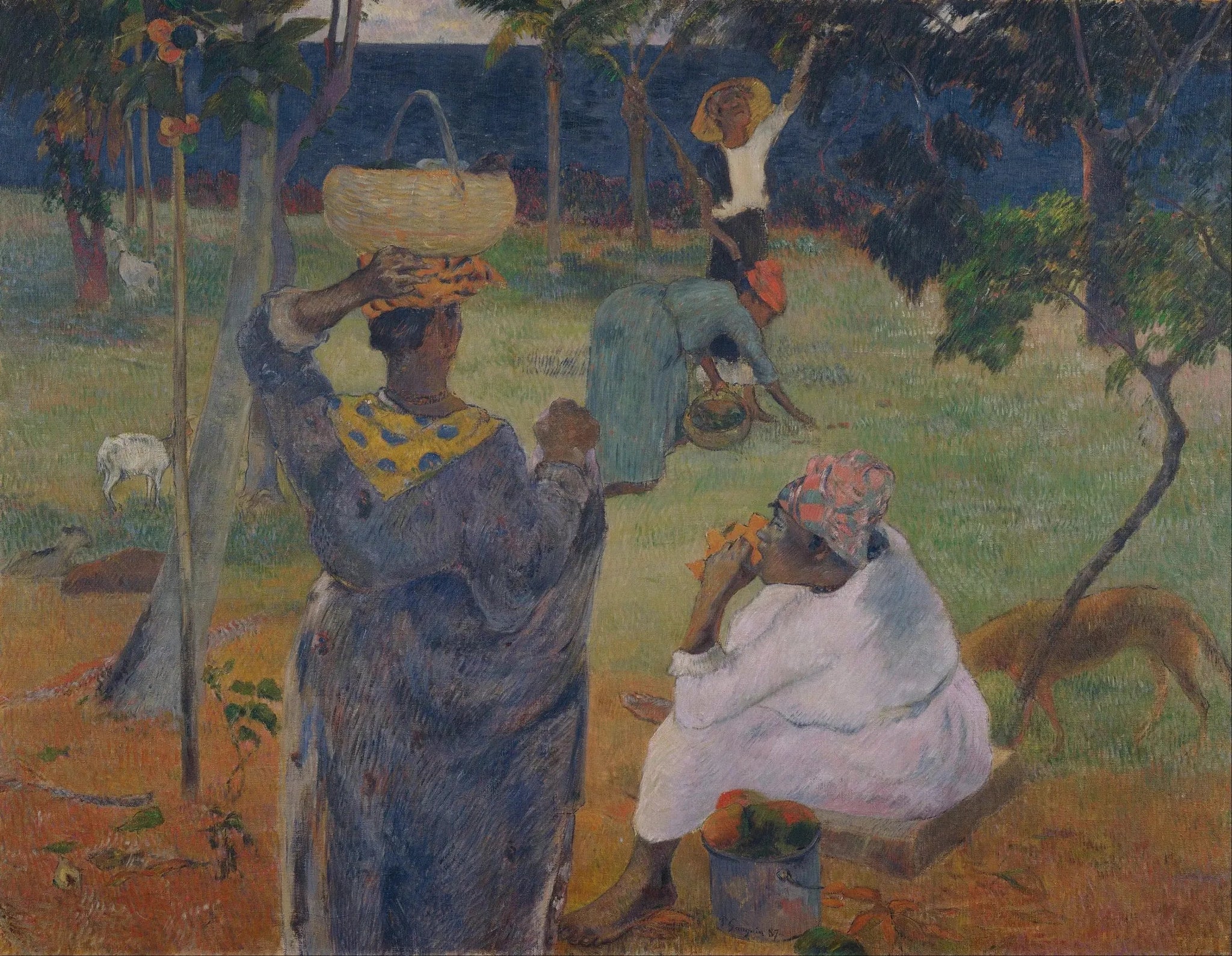 La Cueillette des Fruits, ou Aux Mangues - Paul Gauguin image 1 reproduction artisanale de tableau