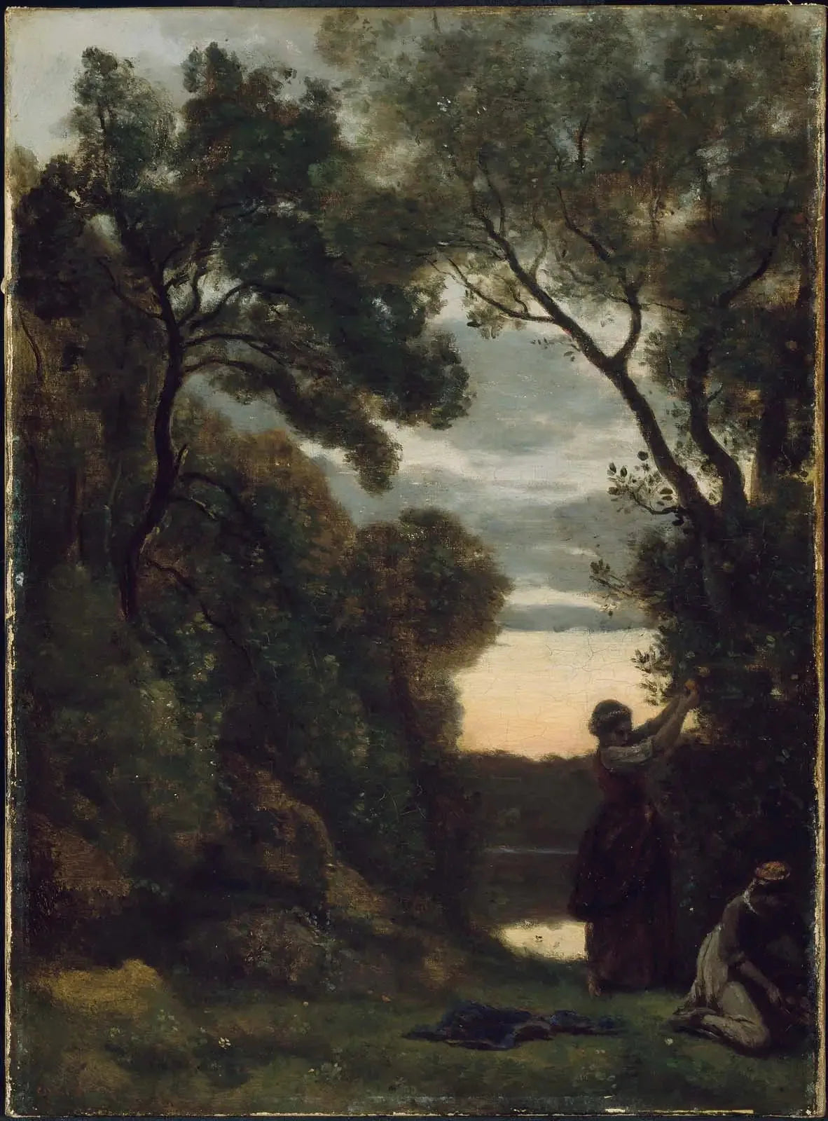 La cueillette du laurier - Jean-Baptiste Camille Corot image 1 tableau peint à l’huile sur toile