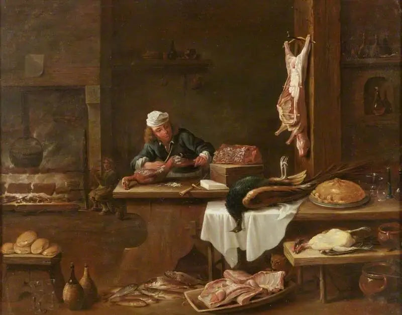 La cuisine d'un manoir hollandais - David Teniers le Jeune image 1 reproduction d’œuvre d’art à l’huile