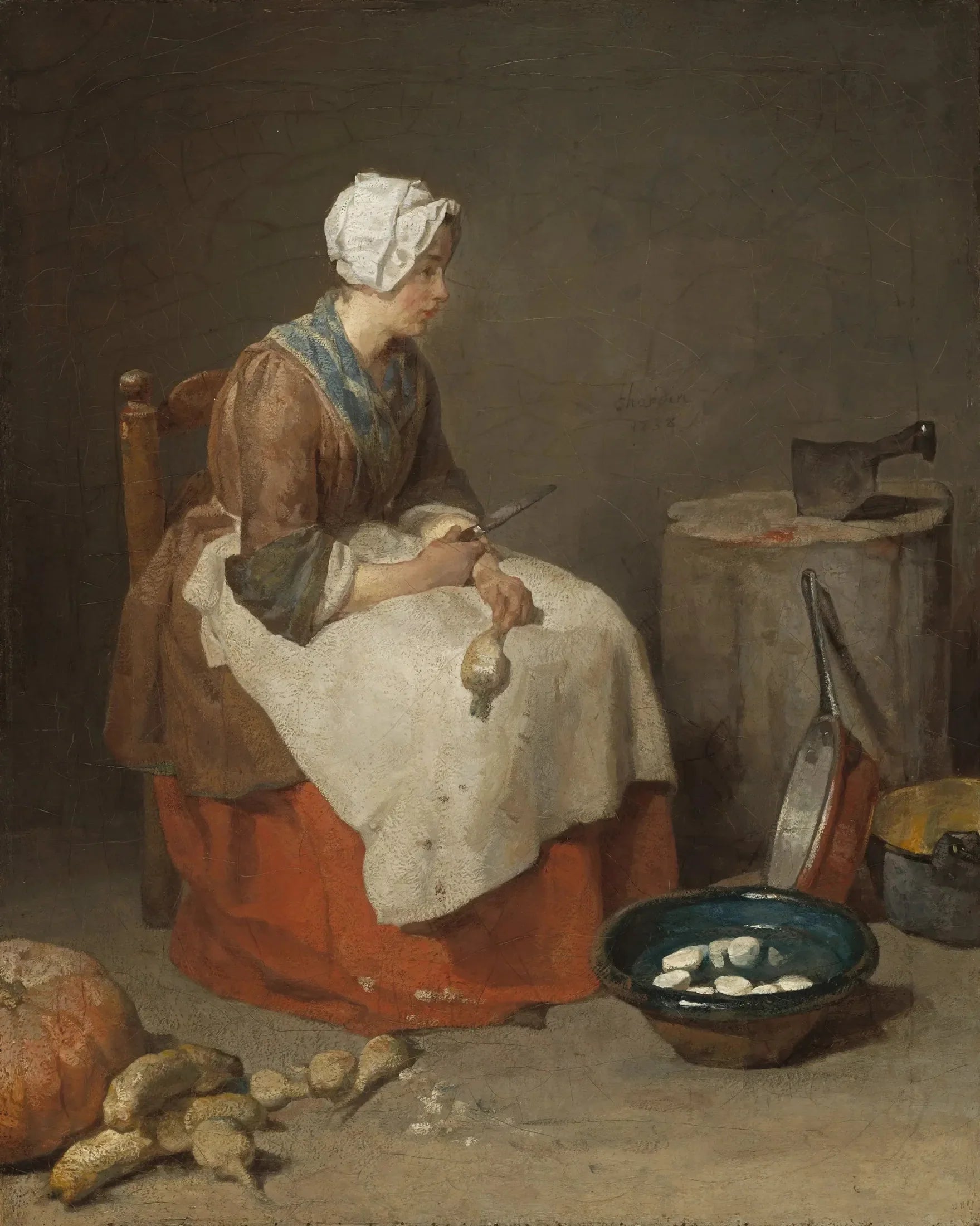 La Cuisinière - Jean Siméon Chardin image 1 copie de tableau peinte à la main
