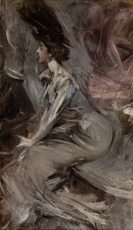 La dame assise (La conversation) - Giovanni Boldini image 1 copie peinte à la main à l’huile