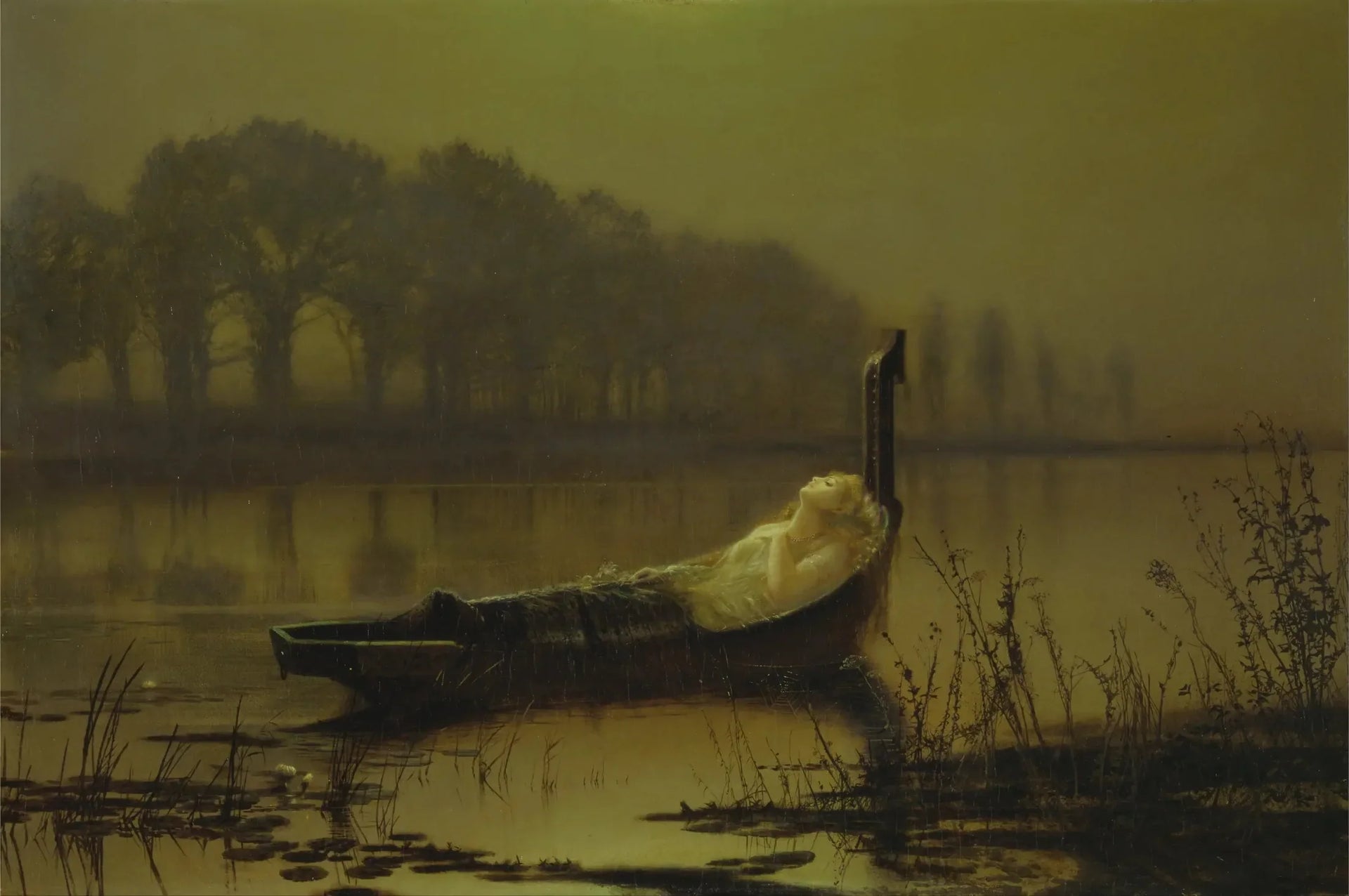 La Dame de Shalott - John Atkinson Grimshaw image 1 reproduction de peinture à l’huile