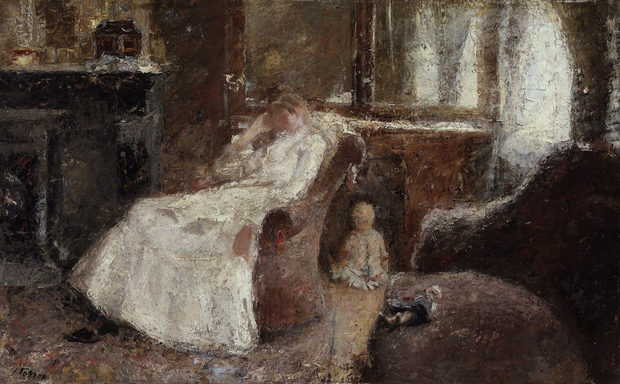 La dame en blanc - Jan Toorop image 1 reproduction de peinture à l’huile