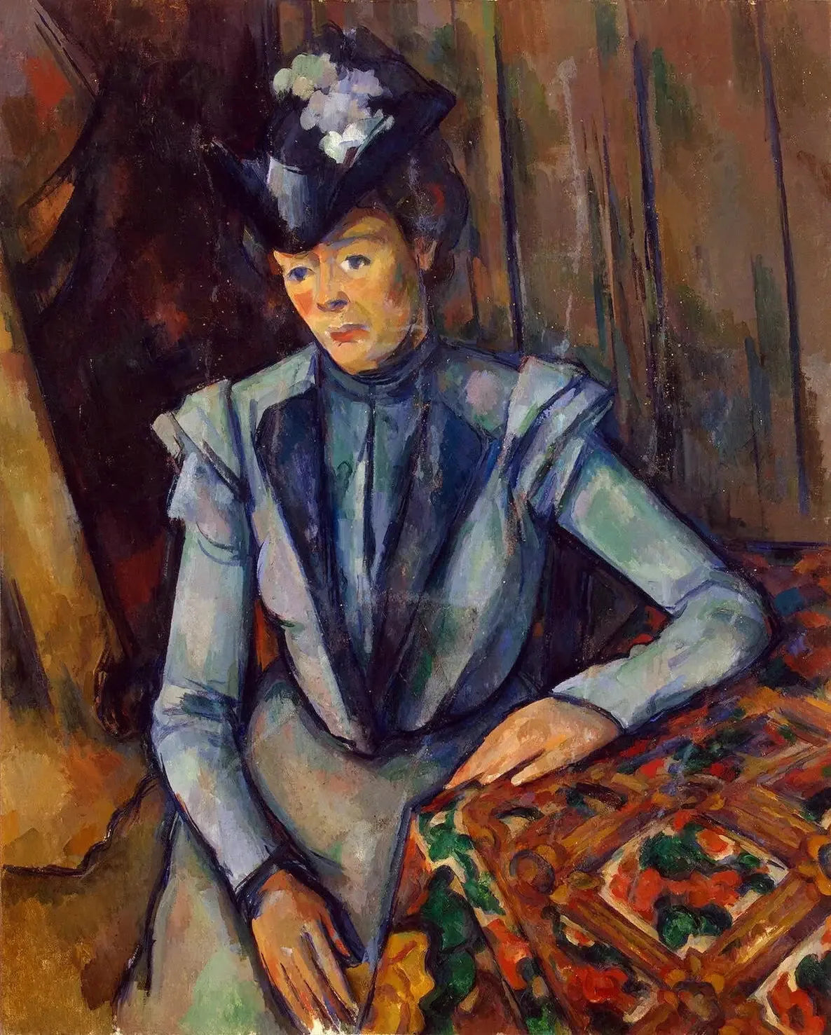 La Dame en bleu - Paul Cézanne image 1 copie de tableau peinte à la main
