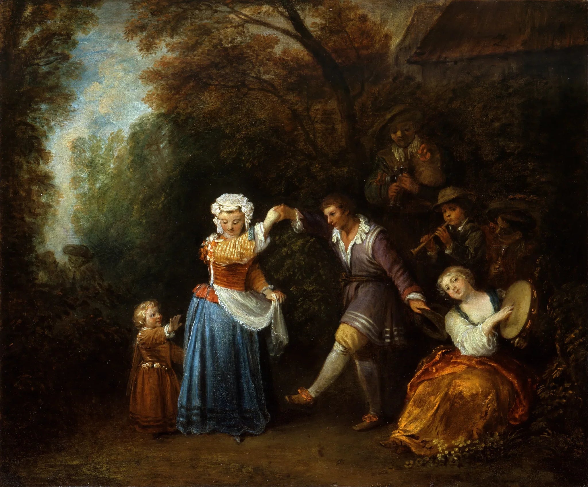 La danse country - Antoine Watteau image 1 tableau peint à l’huile sur toile