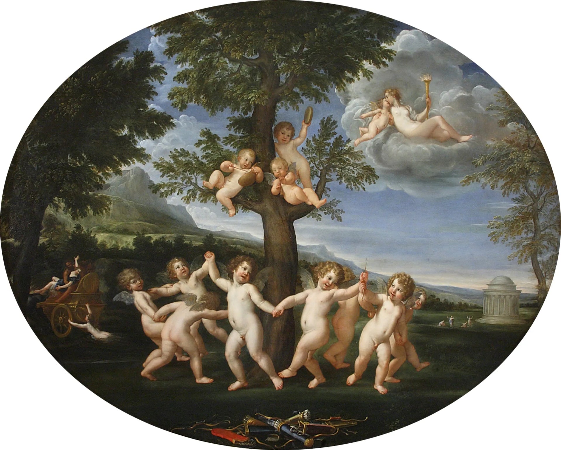 La Danse des Cupidons (1624) - Francesco Albani image 1 copie de tableau peinte à la main