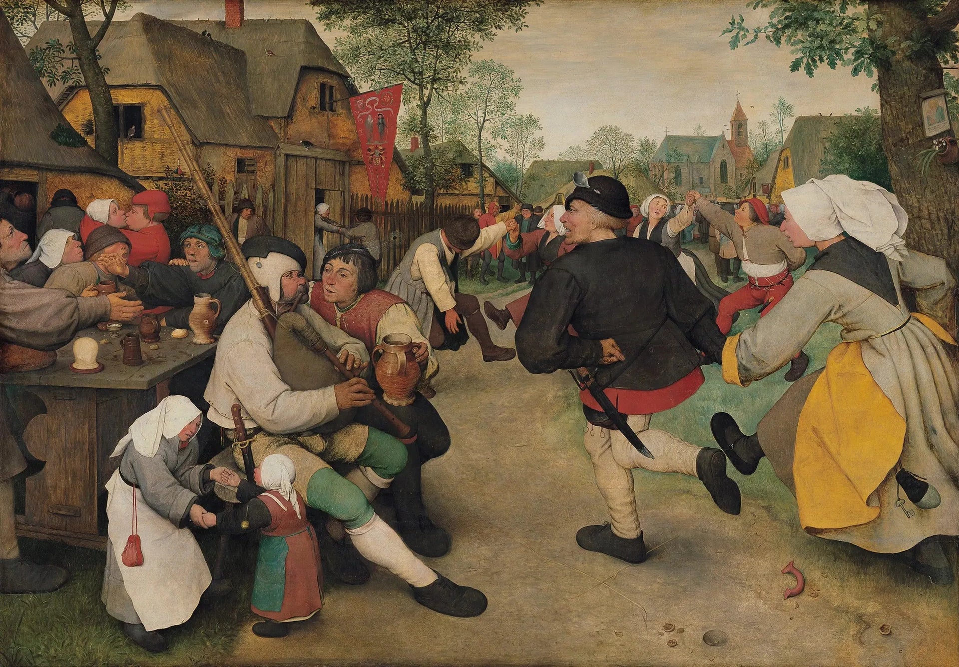 La Danse des paysans - Pieter Brueghel the Elder image 1 reproduction de peinture à l’huile