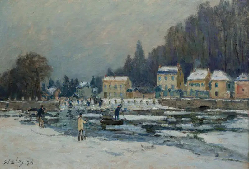 La Débâcle de la Seine à Port-Marly - Alfred Sisley image 1 copie peinte à la main à l’huile