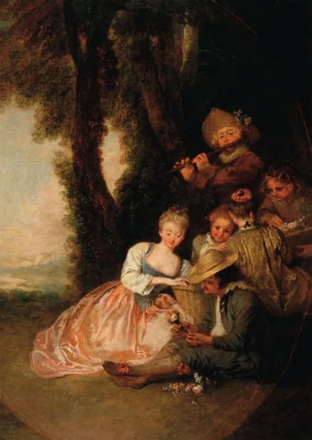 La déclaration attendue - Antoine Watteau image 1 reproduction réalisée par Alpha Reproduction