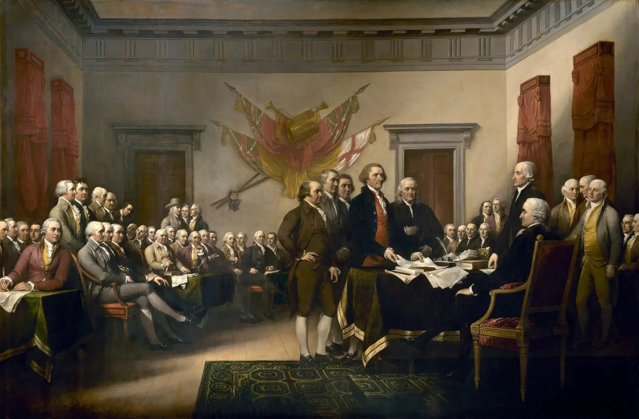 La Déclaration d'indépendance - John Trumbull image 1 reproduction de peinture à l’huile