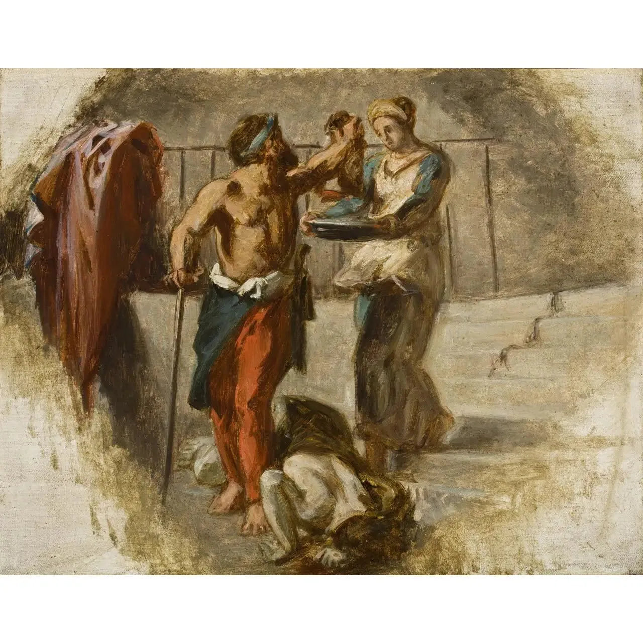 La Décollation de Saint Jean Baptiste - Eugène Delacroix image 1 reproduction artisanale de tableau